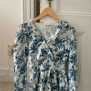 Gap x Loveshakfancy blue & white flowers mini dress